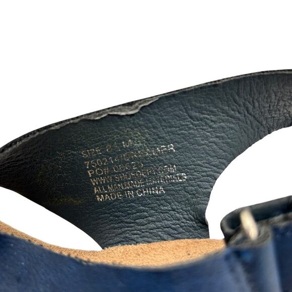 Jessica Cline Women's Leather Dreamer Cross-Strap Cork Wedge Sandals Size 8.5M - Picture 12 of 12